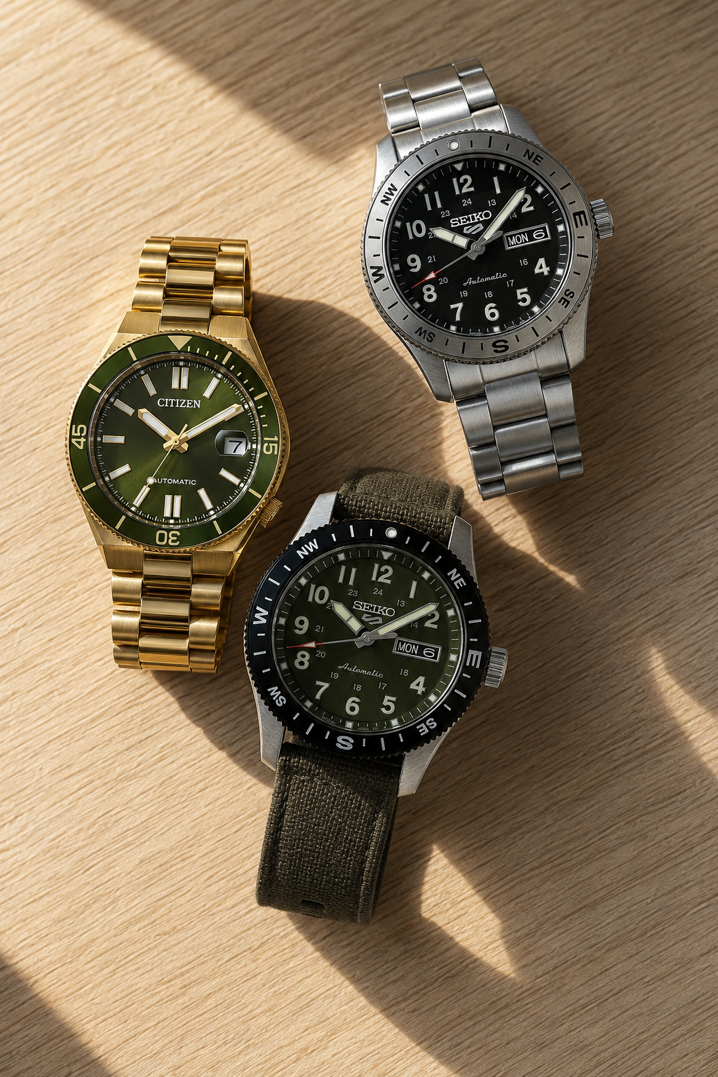 fête des pères 2026 : 2 montres Seiko 5 et citizen NJ0232
