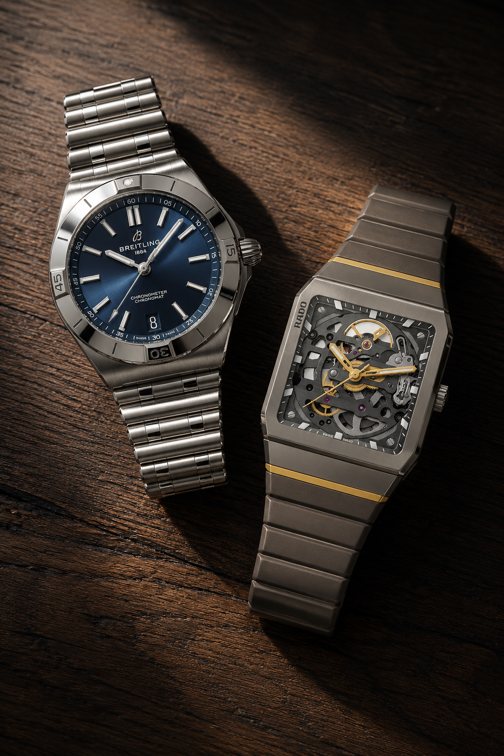 Montres fete peres 2026 : Breitling Chronomat 2026 et rado anatom skeleton