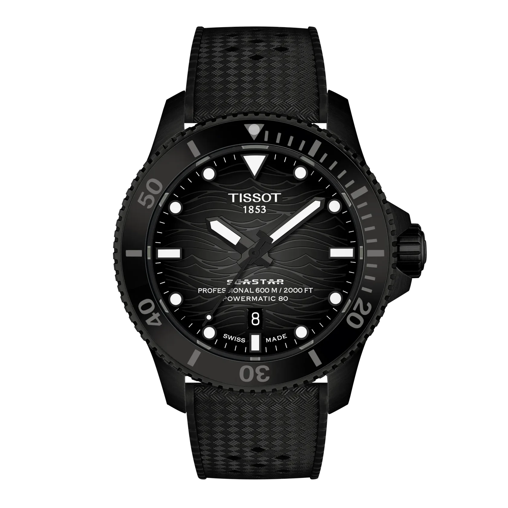 Tissot Seastar 2000 PVD noir cadran gris orage 44 mm