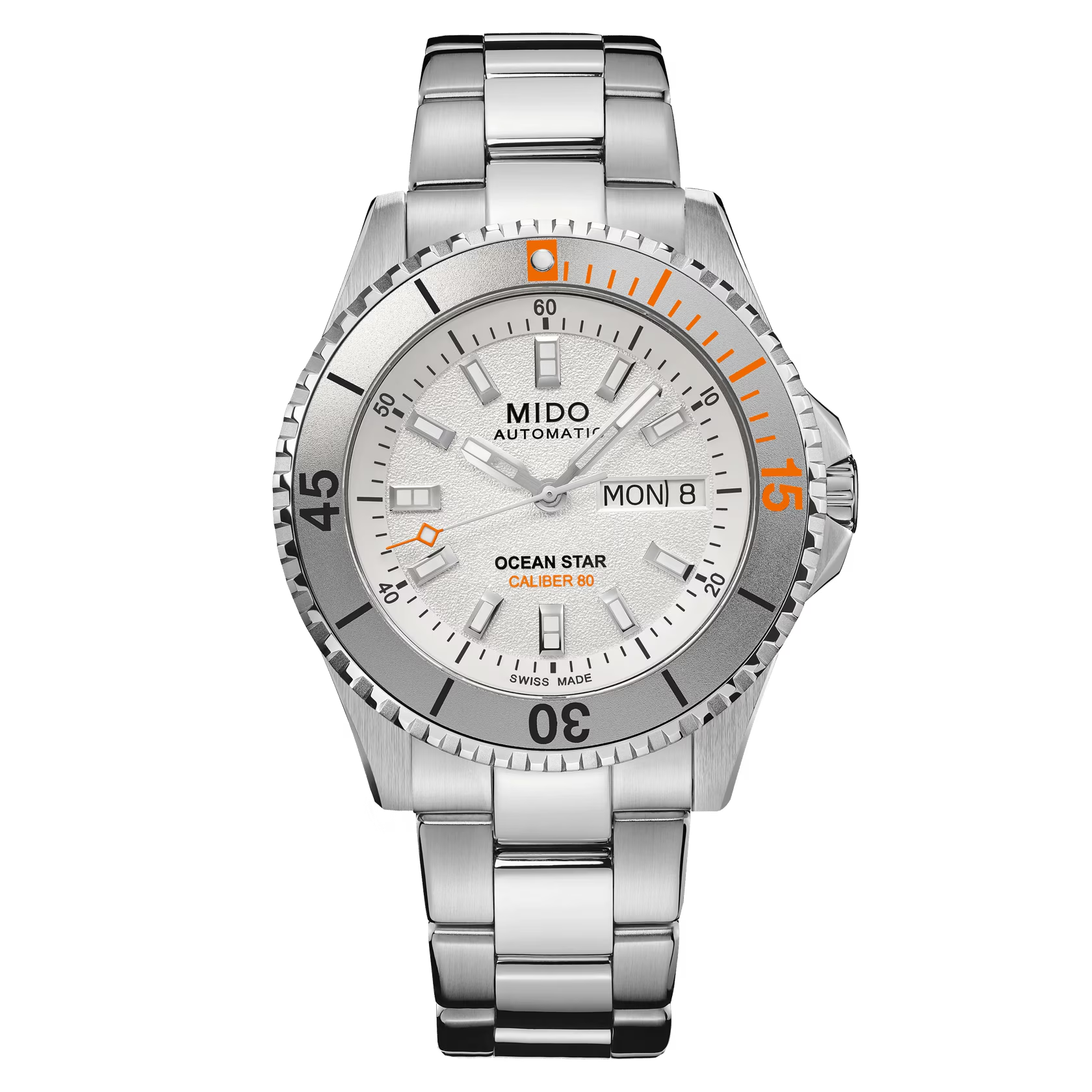 Mido Ocean Star 200 cadran argent bracelet acier 41 mm