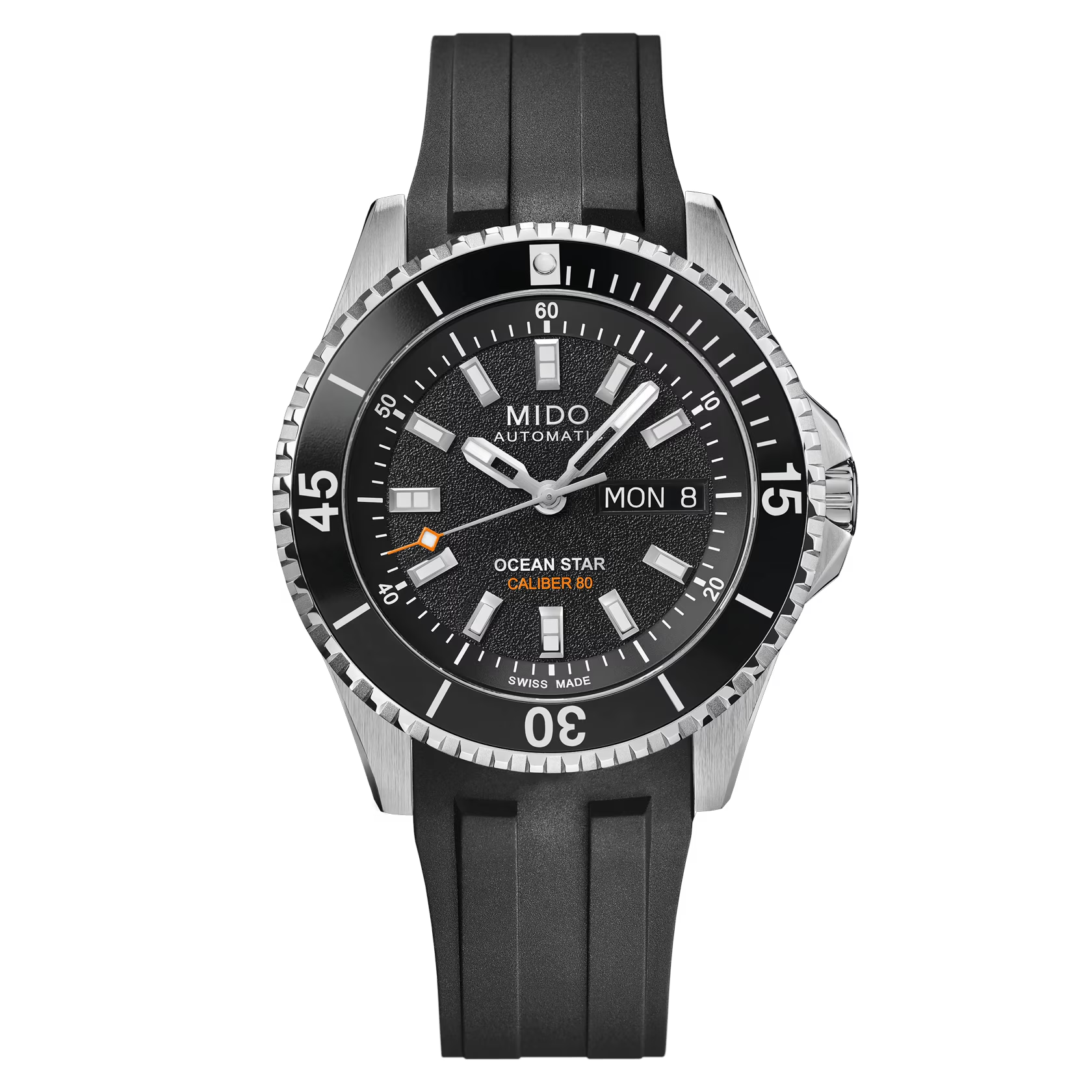Mido Ocean Star 200 cadran noir bracelet caoutchouc 41 mm