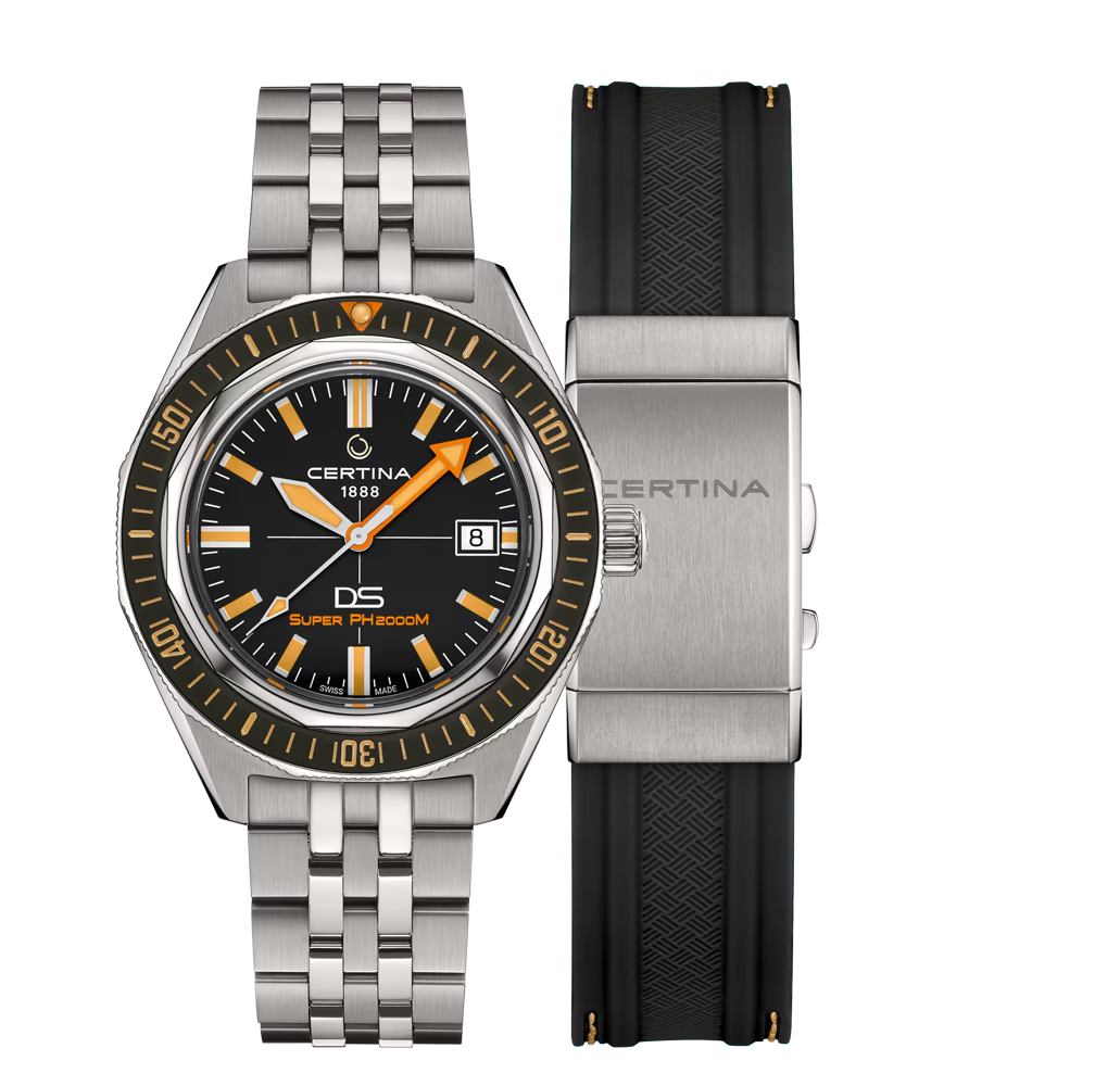 Certina DS Super PH2000M cadran noir, titane 43 mm, plongée 2000 m