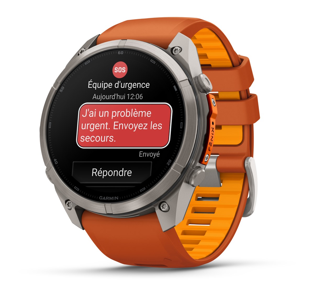 Montre Garmin Fenix 9 Pro inReach 51 mm Titanium, écran AMOLED, boîtier et lunette titane