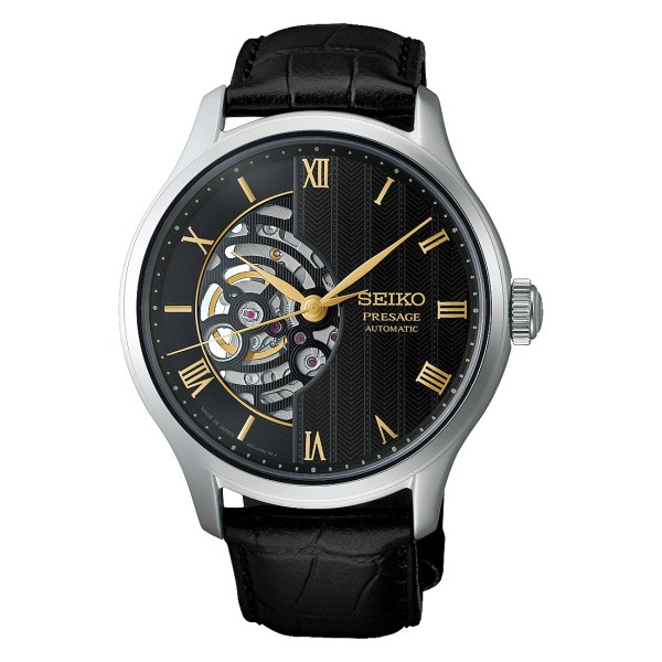 Seiko Presage Japanese Garden HCB008J1 cadran noir chiffres romains or jaune boîtier acier 41,8 mm