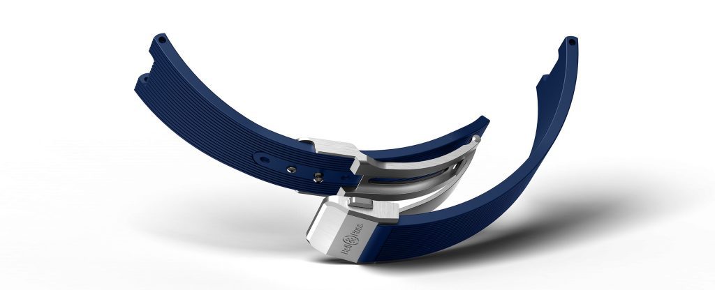 Montre BELL & ROSS BR05 Chrono Blue Steel Bracelet Caoutchouc