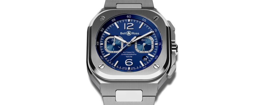 Montre BELL & ROSS BR05 Chrono Blue Steel Bracelet Acier