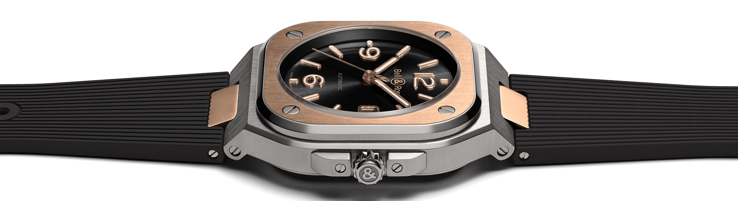 Montre BELL & ROSS BR05 BLACK STEEL & GOLD