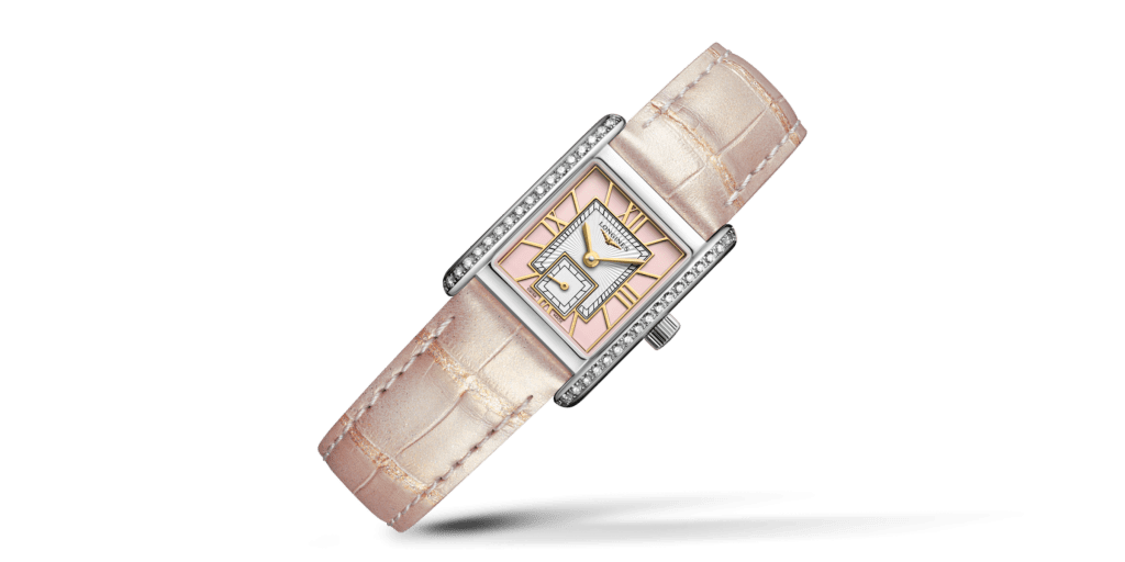 Montre Longines Mini DolceVita Sertie Diamants Bracelet Cuir Rose