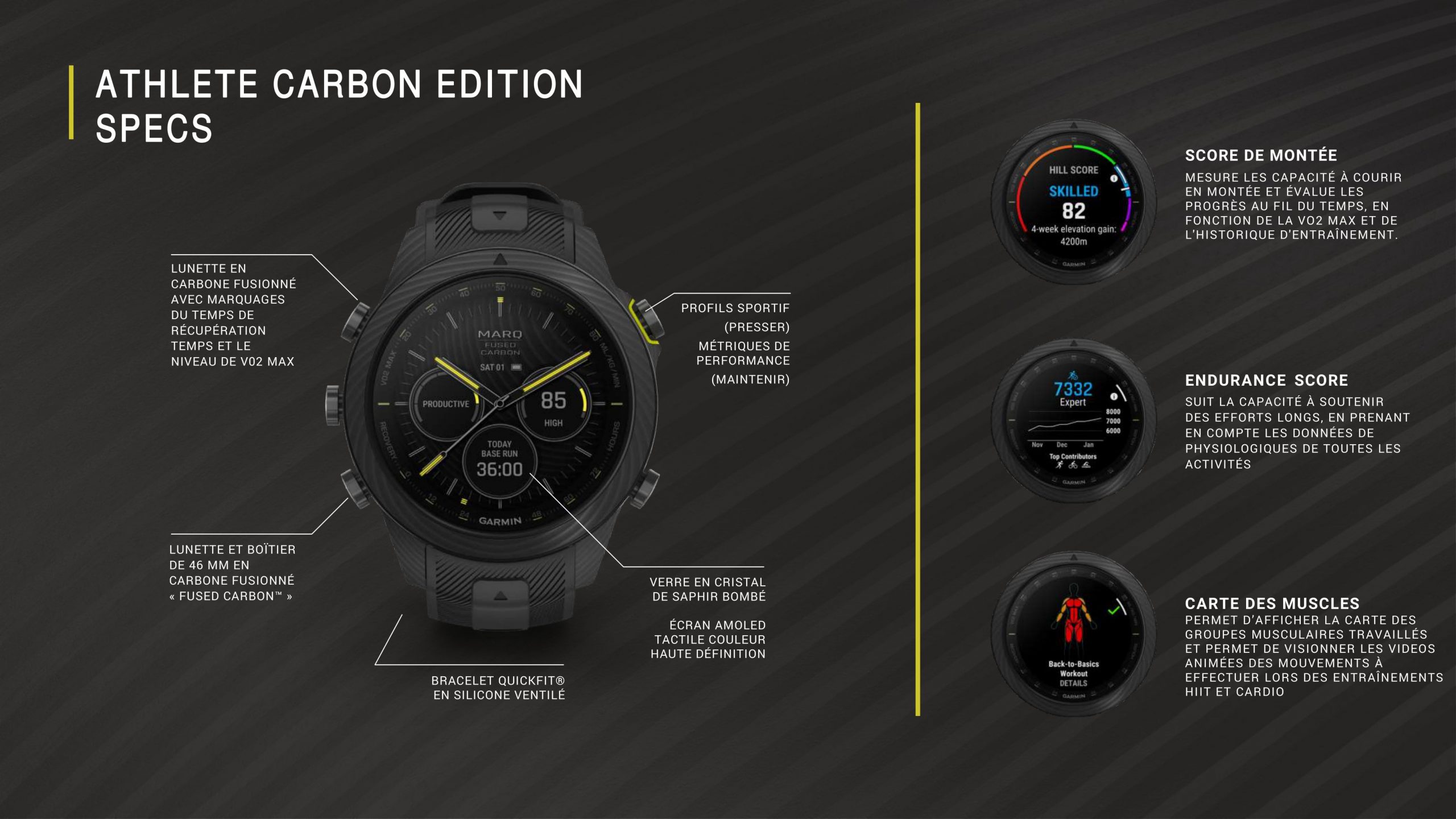 Montre Garmin Marq Athlète (Gen 2) Carbon Edition